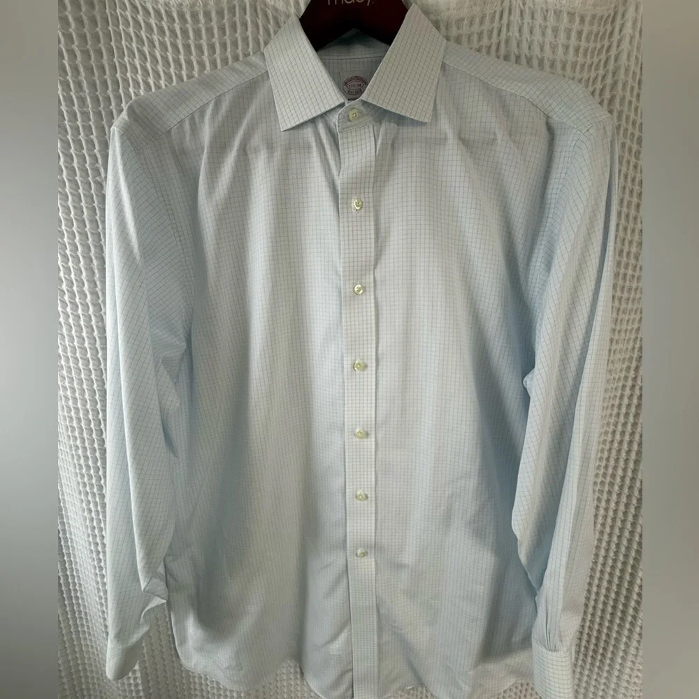 Brooks Brothers Men's Blue Check Dress Shirt - Picture 2 of 8